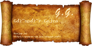 Gáspár Gejza névjegykártya